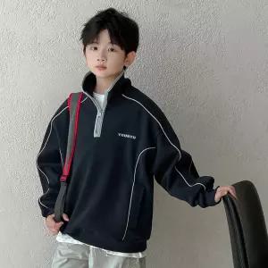 키즈목마 주니어 남아 간절기 가을 초등생 하이넥 하프집업 맨투맨 1029