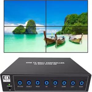 ISEEVY 4K60 UHD 비디오 월 컨트롤러 2x2 1x2 2x1 1x3 3x1 1x4 4x1 TV 4대 스플라이싱 디스플레이를