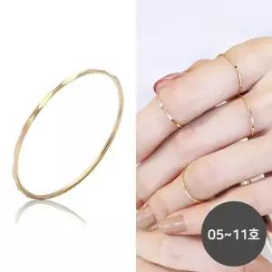 14K GOLD 삼각 컷팅 금 실 반지 (05~11호)