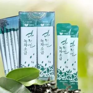 다희연 녹차소금 제주도 잎차 응융 소금 5g x 20포