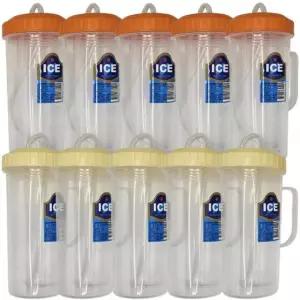 덕신화학 빨대컵 온가족 손잡이 다회용컵 색상랜덤 500ml 10개