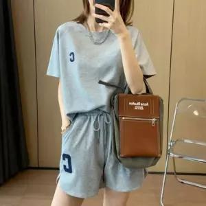 츄리닝 여름 여성 반바지 홈웨어 캐주얼 반팔 세트 트레이닝복 데일리 운동복 LND 스포티C