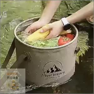 방수 설거지통 만능 가방 20L 접이식 싱크백 휴대용 여행 워시바스켓 차박 다용도 캠핑