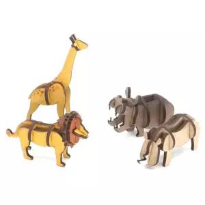 인기 동물2 4종 3D 나무퍼즐 야생 생태 과학 체험 학습 창의 조립
