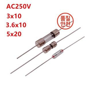 인라인 유리관 일회용 퓨즈 10 개 0.1A 250V 가정용 전원 핀 세라믹 포함