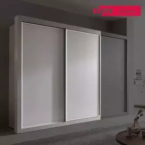 [착불] 시그니처 그레이 무광 슬라이딩 장롱-207cm (2도어)