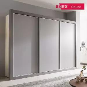 [착불] 시그니처 그레이 무광 슬라이딩 장롱-303cm (3도어)