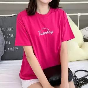 [험블] 데일리 라운드 레터링 심플 루즈핏 반팔티셔츠