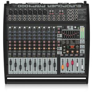 Behringer Europower PMP4000 파워드 믹서 - 16채널, 1600와트, 멀티-FX 프로세서 및 FBQ 피드백 감지 시스템 탑재