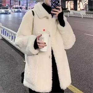 [더파라조] 여자양털코트 후리스하프코트 비숑플리스자켓