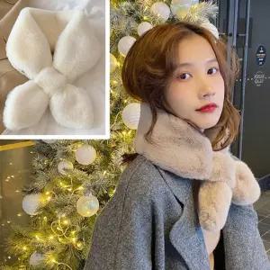 여성 포근 페이크 퍼머플러 털목도리 겨울방한 코디