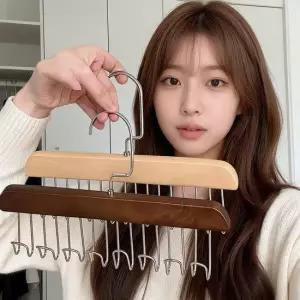 공간활용 옷걸이 8후크 나무 넥타이 벨트 걸이 정리대 옷장 수납 액세서리 소품 행거