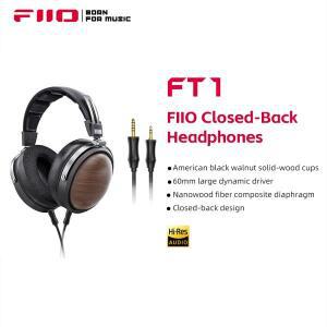 FiiO FT1-새 버전 폐쇄형 오버이어 섬유 복합 다이어프램 유선 Hi-Fi 헤드폰, 스튜디오용 미국산 호두나무