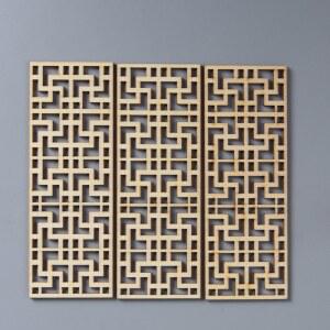 나무 문짝 파티션 문창살 한옥 육군 D 05 녹색 창문 4개 10x100CM 1