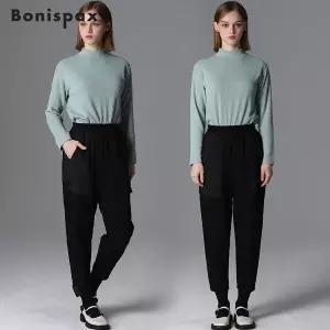 [(Bonispax)] 우븐 배색 핀턱 팬츠 (택가격 119000원)