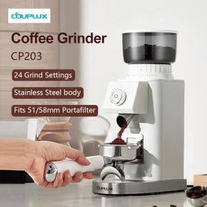 Couplux 커피 그라인더, 정밀 그라인딩 기능을 갖춘 가정용 커피빈 그라인더, 분리형 깔때기 스탠드(220V)