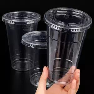 10P 롯데 테이크아웃 PET 컵 일회용 아이스 디저트/투명컵/커피컵/아이스컵/플라스틱/일회용컵/투명/슬러시