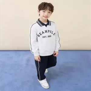 BI6141U072 빈폴 키즈 공용 상하복 세트 의류 파이핑 포인트 상하세트 라이트 그레