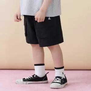 BI6325U055 빈폴 키즈 공용 숏 팬츠 바지 숏 포켓 포인트 화섬 반바지 블랙 U 62