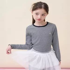 BI6241G015 빈폴 키즈 상의 여아 모노 스트라이프 골지 티셔츠 블랙 G 5983256