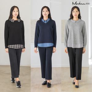 엄마옷 마담4060 1+1+1 니트레이어드3종 여성 데일리 블라우스 -RHBL2510001-