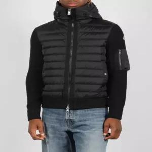 26FW 몽클레어 패딩 울 후디드 집업 가디건 9B50800 A9340 999 BLACK DOM