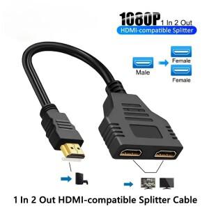 1입력 2출력 HDMI 분배기 케이블 1080P HD 듀얼 포트 어댑터 (TV 박스  PC  노트북  플스호환  xbox호환에