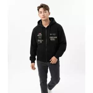 [9월 30일 배송] ALVINCLO [기모추가]와펜 날염 투웨이 후드집업 AZH773 (3COLOR)
