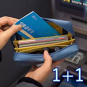 1+1 통장지갑 파우치 다용도 보관집 초경량 뱅크지갑