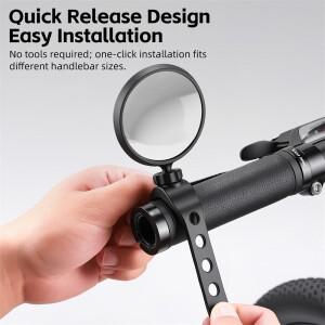 웨스트 바이킹 HD 광각 자전거 백미러 360 ° 조정 가능 고속 설치 볼록 거울은 20-38mm 핸들바에 적합합니