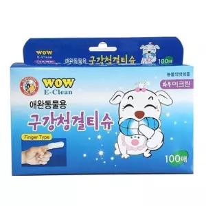 와우이크린 구강 청결티슈 100매 칫솔 강아지귀세정제 SyCC7E1 반려동물용품 강아지귀용품