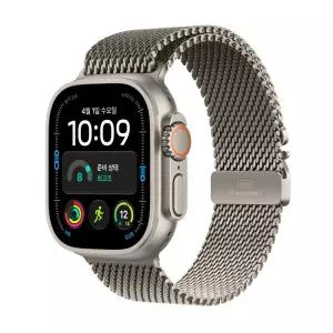 애플워치 울트라 4 셀룰러 49mm 내추럴 티타늄, 밀레니즈 루프(M) MJA94KH/A