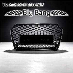 엠블럼 없는 아우디 RS6, 2016-2018 A6 개조 전용 사륜구동 허니콤 그릴 C7PA에 적합