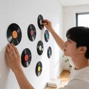 [제이큐]레코드판 스티커 LP판 벽면 장식 인테리어 데코 룸꾸미기 꾸미기 용
