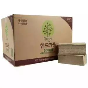 재생핸드타올 5000매 갈색지 종이타올 재생지100 핸드타월 대용량 2464078