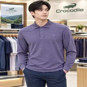 [크로커다일남성]고탄력 자가드 베이직 카라티셔츠 CDAACTP3703292_SH