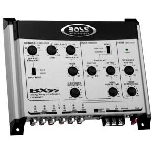 BOSS AUDIO SYSTEMS BX55 프리앰프 전자식 카용 크로스오버 U2013 2-3웨이 고음-중음-저음 레인지 스피커 주파수 세밀 조정 가능 리모컨 서브우퍼 컨트롤 포함 이퀄라이저 DPS 오디오 프로세서