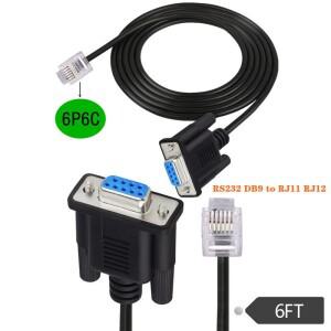 [호환품]RS232 DB9 핀 암 - RJ11 6P6C LAN 직렬 콘솔 연결 케이블 1.8m