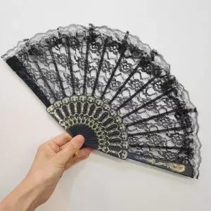 검정 레이스부채 장기자랑 춤 댄스 무대소품 부채