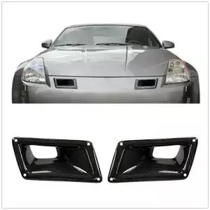닛산 350Z Z33 2003-2009 탄소 섬유 자동차 상부 배출구 덕트 후드 프레임 용 전면 엔진 에어 벤트 범퍼