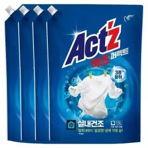 [핫트랙스]액츠 퍼펙트 실내건조 일반드럼겸용 리필 1.5L X 4개(WFPFGRE)