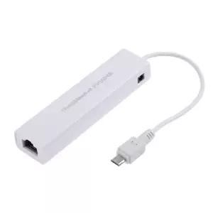 OTG 3포트 USB 2.0 허브 10/100MB 마이크로 to RJ45 LAN 어댑터 네트워크 카드 타입 C 이더넷 노트북 PC Ma