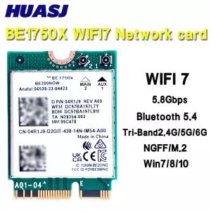 BE1750x 와이파이 카드 7 트라이밴드 2.4/5/6 GHz 5.8Gbps BT5.4 지원 M.2 PCIe 802.11BE BE200NG 기가비트