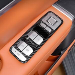 BYD 호환 Ti7 2025 2027용 실내 ABS 카본 파이버 윈도우 리프트 스위치 버튼 커버 도어 암레스트 패널 핸들