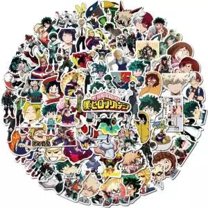 50/100pcs My Hero Academia 스티커 노트북 스케이트 보드 Izuku Midoriya Might Boku No 캐릭터