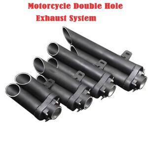 바이크 오토바이 이중 구멍 범용 배기 시스템 연결 파이프 요시무라 ZX6R Msx125 Gsr750 Crf450 Z800 Z750