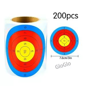 200pcs/Roll 양궁 대상 스티커 3 인치 Recurve 활 복합 화살표 슈팅