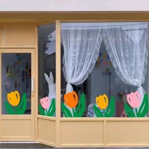 소품샵 인테리어 유리창 포인트 귀여운 대형 유리문 그림 스티커 카페 데코