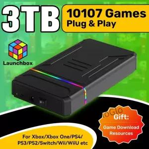 Windows PC/노트북용 10107 게임이 포함된 XBOX/PS4/스위치/PS3/PS2/PS1/WiiU/Wii/DC용 3T HDD Launchbox