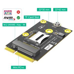 미니 PCI-E to TF 카드 USB2.0 & M.2 NVME Key-M SSD 어댑터 (NAS 산업용 제어 마더보드용 마이크로 SD/SDX